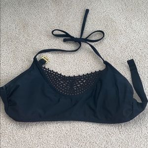 Black Crochet Bikini Top